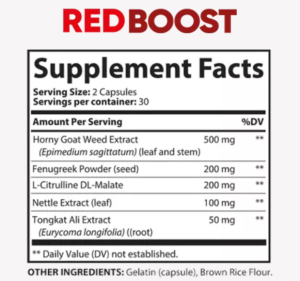 Red Boost Ingredients